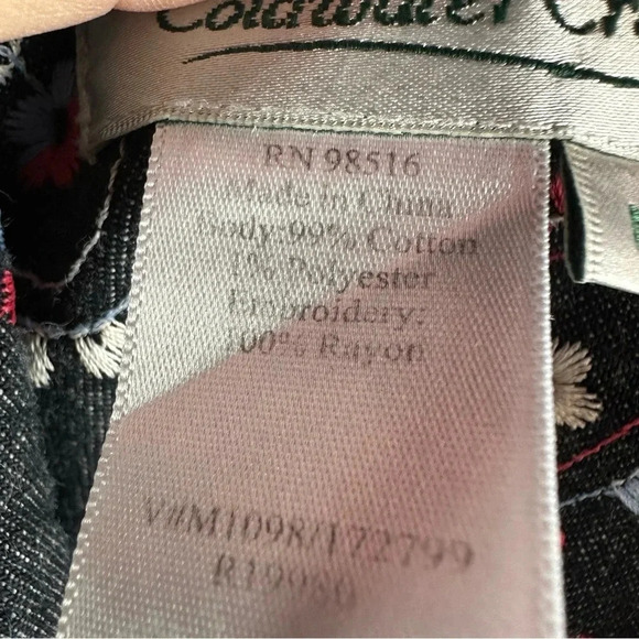 vintage coldwater creek embroidered paisley print denim jean jacket size medium - Picture 4 of 8